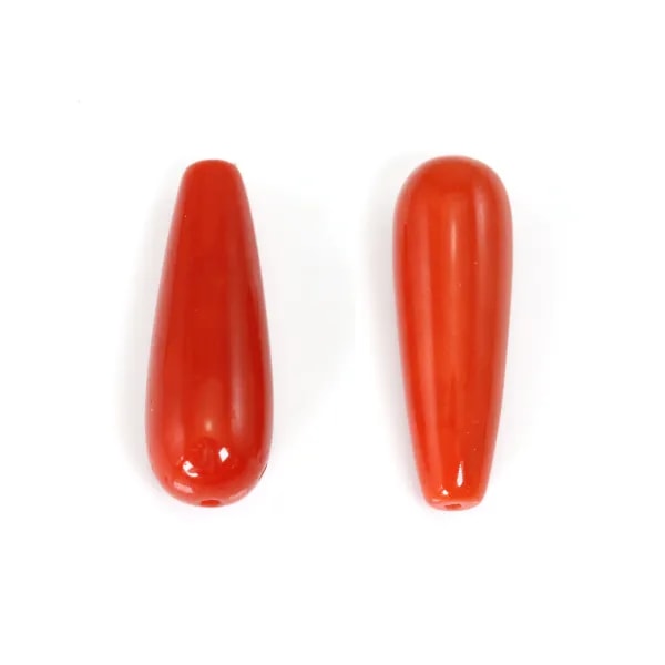 Corail Rouge Naturel goutte 7x21mm x 1pc