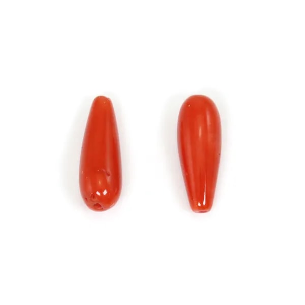 Corallo Rosso Naturale goccia 5x14mm x 1pc