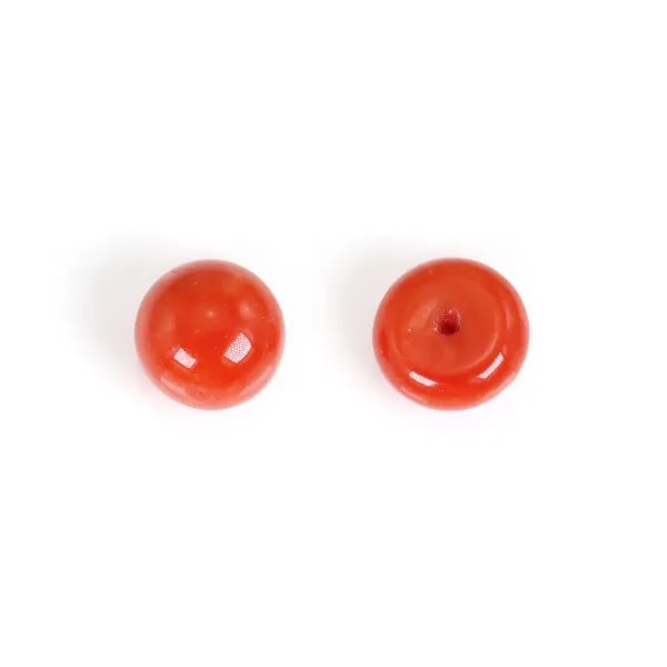 Corallo Rosso Naturale bottone semi forato 6mm x 1pc