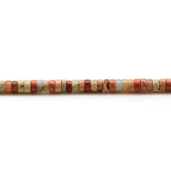 Jaspe aqua tierra rondela Heishi 2x4mm x 39cm