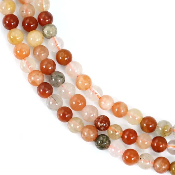 Quartz rutile multicolore rond 4.5mm x 38cm
