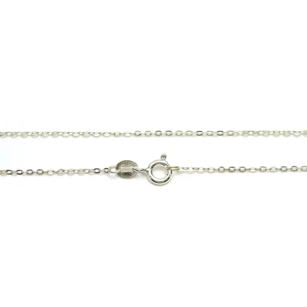 Cadena de eslabones forzados 1.3mm en plata 925 rodiada x 40cm