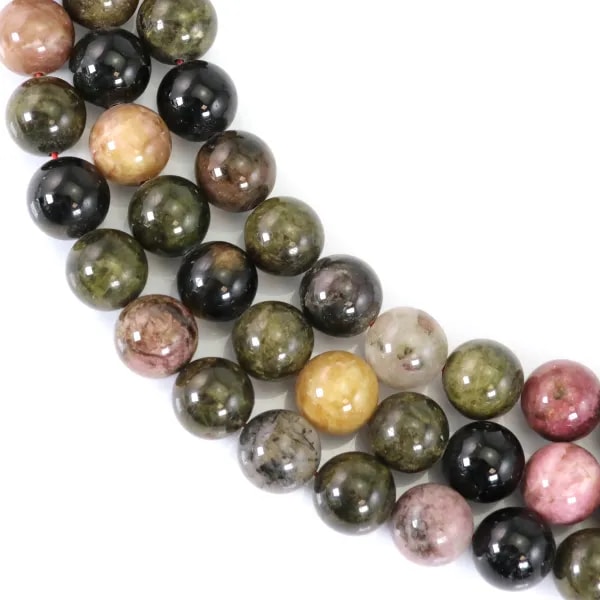 Tourmaline multicolore rond 13mm x 40cm
