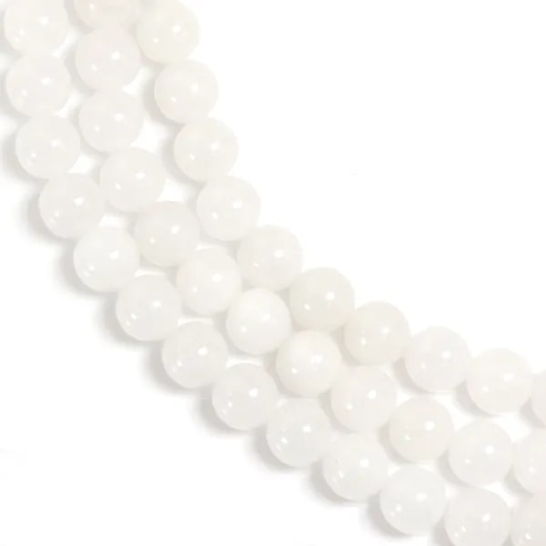 Jade branco redondo 6.5mm x 38cm