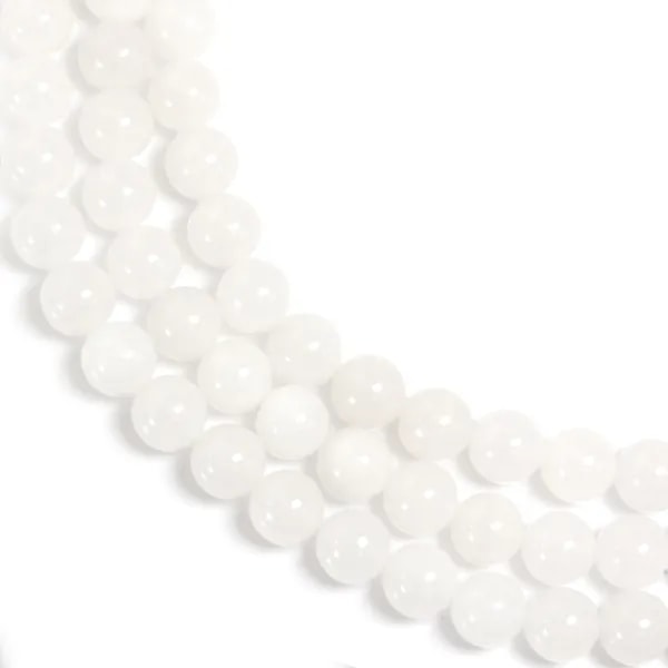 White jade round 4.5mm x 38cm