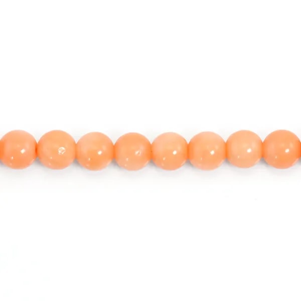 Bambou mer teinté orange Rond 4mm x 6pcs