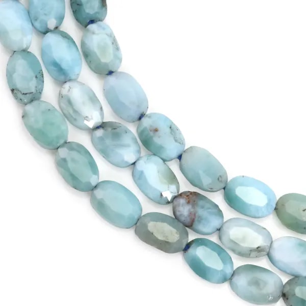 Larimar oval facetado 4x6mm x 38cm