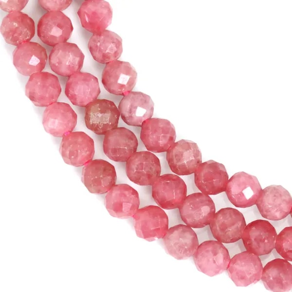 Rodocrosite del Brasile rotondo sfaccettato 4mm x 39cm