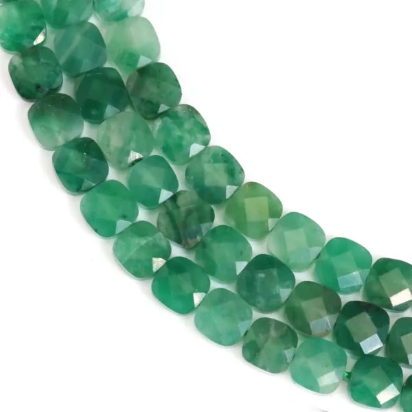 African faceted square jade 6mm x 38cm