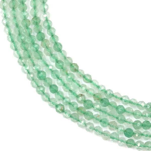 Faceted round Green Strawberry Quartz Aventurine 2.5mm x 38cm