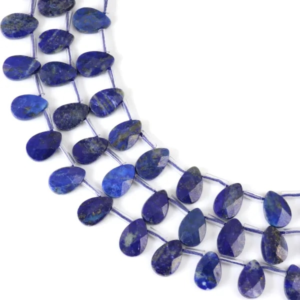 Lapis Lazuli goutte plate facetté 8x12mm x 38cm