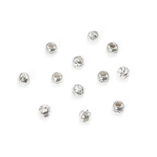Runde facettierte Perlen Slash 2.5mm - Silber 925 x 20Stk