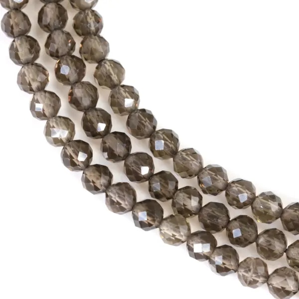 Quartz Fumé Ronde Facette 4mm x 40 cm