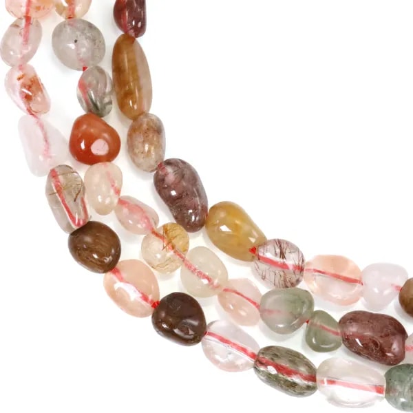 Multicolor baroque rutile quartz nugget 4-5mm x 39cm