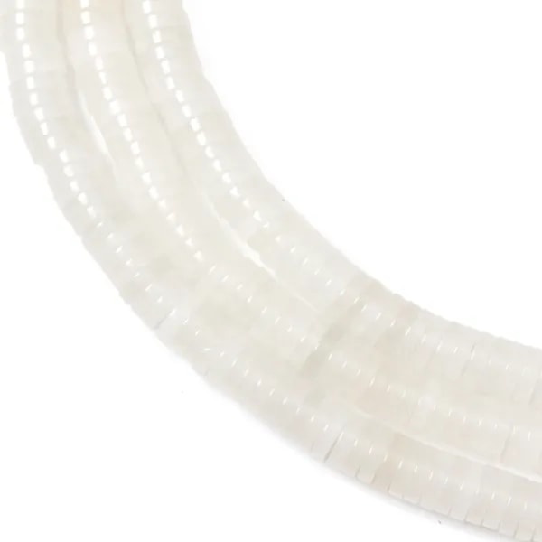 Jade branco rodela heishi 1.5x6mm x 39cm