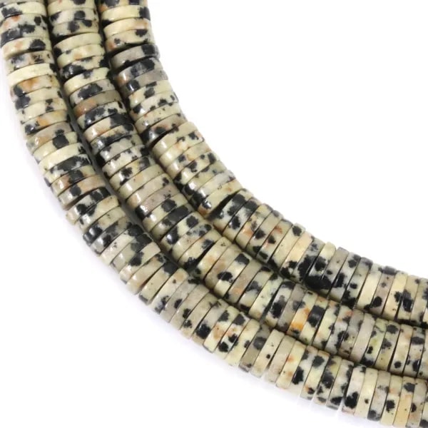 Jaspe Dalmata rondella heishi 1.5x6mm x 39cm
