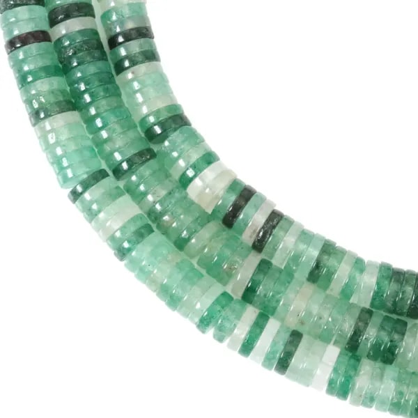 Quartz Aventurine (Fraise verte) rondelle heishi 1.5x6mm x 39cm
