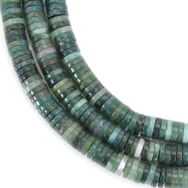 Agate mousse rondelle heishi 1.5x6mm x 39cm