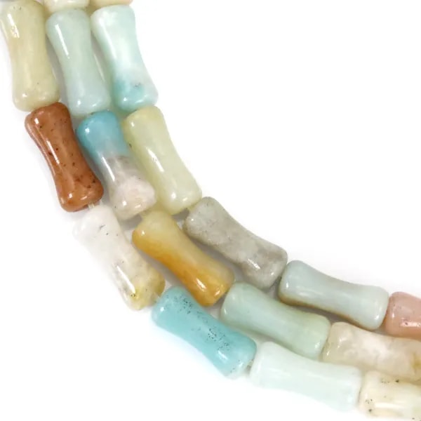 Amazonite multicolore tubo bambù 5x12mm x 38cm