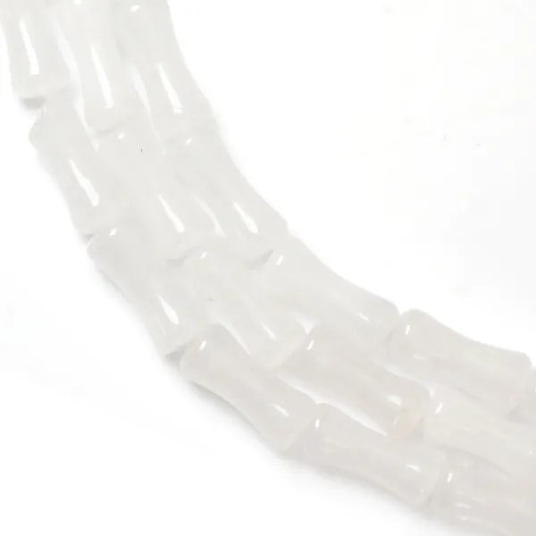 Weißer Jade-Bambusrohr 5x12mm x 38cm