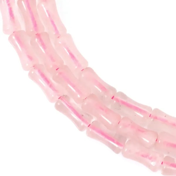 Tubo de cuarzo rosa bambú 5x12mm x 38cm