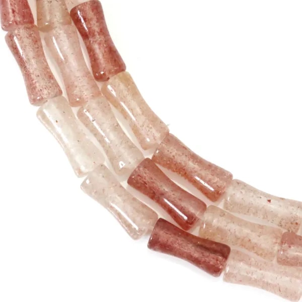 Quartz fraise tube bambou 5x12mm x 38cm