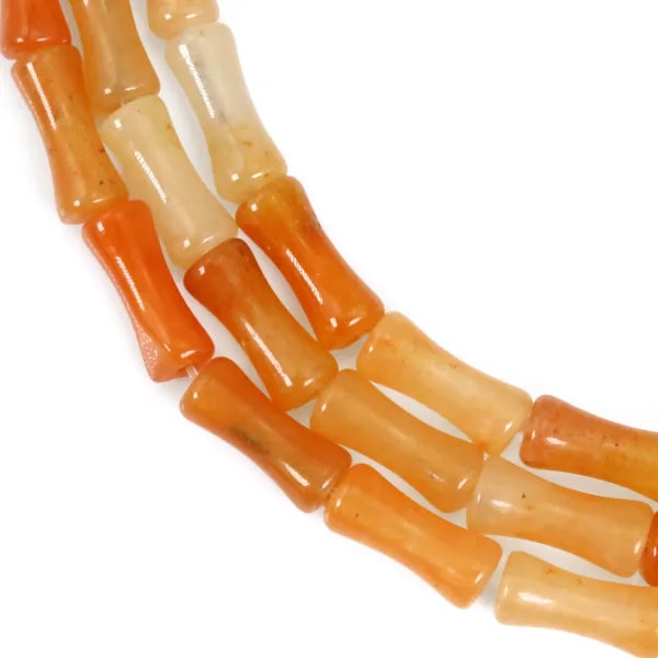 Aventurine orange tube bambou 5x12mm x 38cm