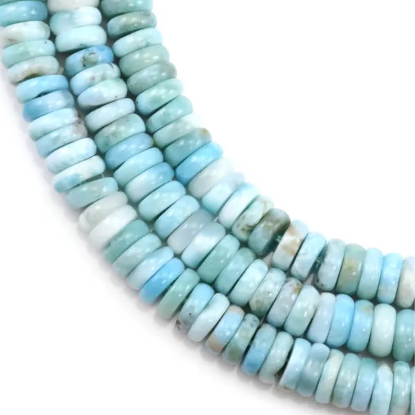 Larimar Rondelle Heishi 3x8mm | Natural Stone for Jewelry