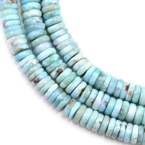 Rondelle heishi de Larimar 3x9mm x 40cm