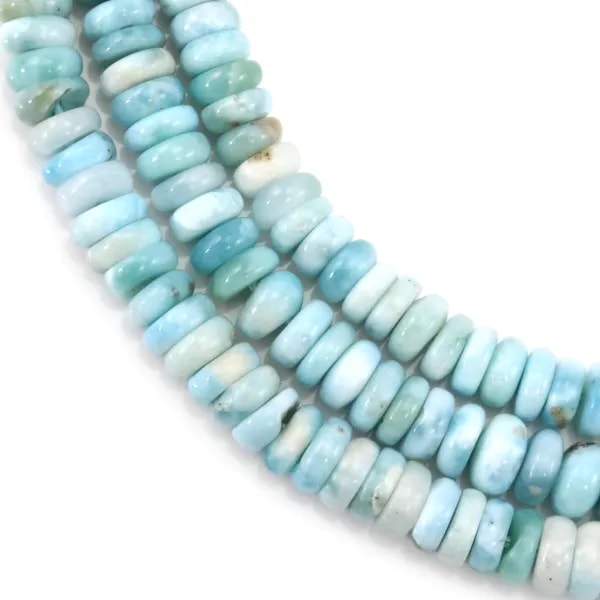 Larimar rondelle heishi 3x7mm x 40cm