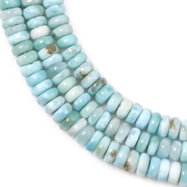 Rondelle heishi de Larimar 3x6mm x 40cm
