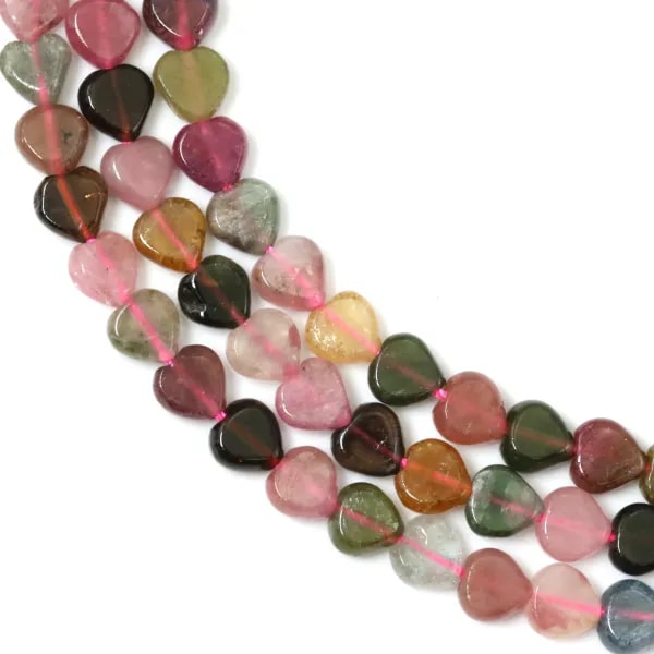 Turmalina multicolor corazón plano 6mm x 37m