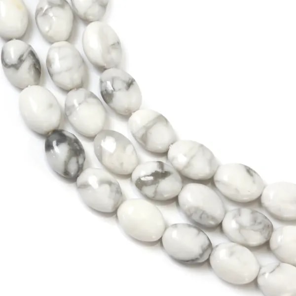 Howlite oval 6x8mm x 37cm
