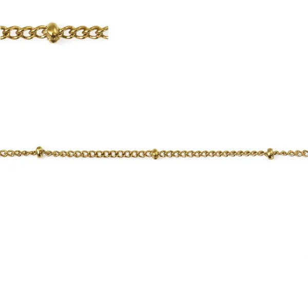 Catena gourmet perline 1.4x2mm - Acciaio Inox 304 dorato x 1m