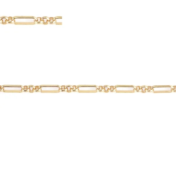 Abwechselnde Kette Rechteck & Rund 5.5x15mm - Gold x 50cm