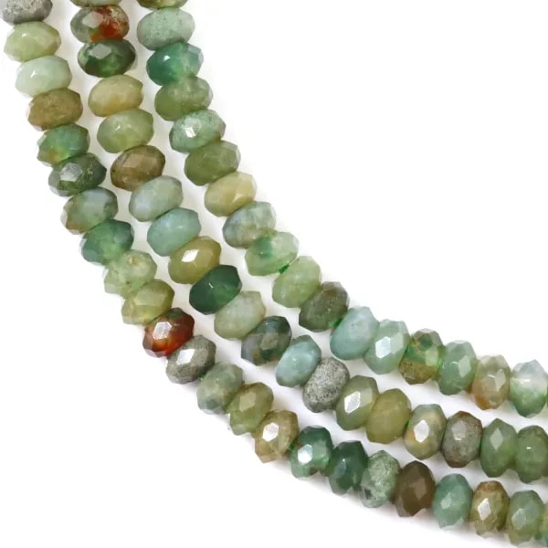 Agate indienne rondelle facetté 2x4mm x 38cm