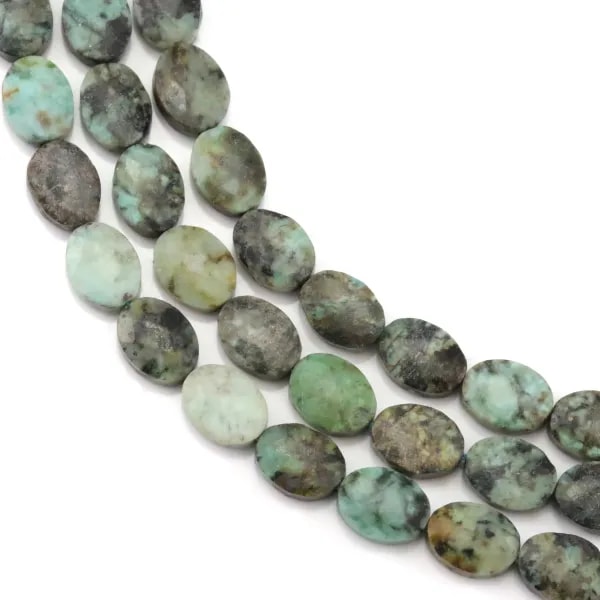 Oval faceted African turquoise 6x8mm x 37cm