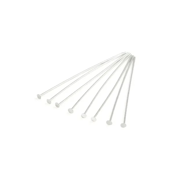 Flat head nail 1.2x0.4x15mm - Silver 925 x 20pcs