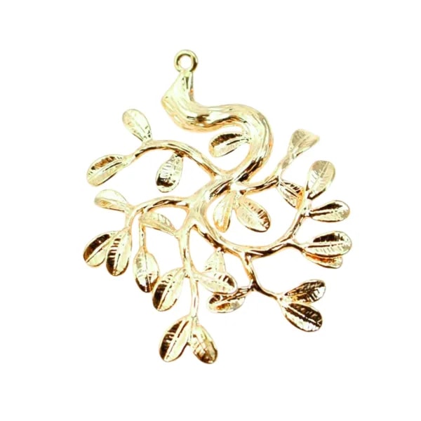 Golden branches on brass 31x38mm x 2pcs