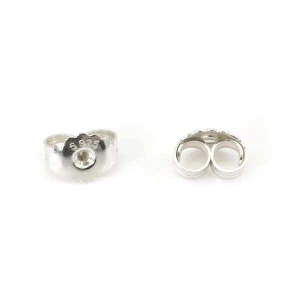 Parafusos estilizados para brincos 5x7mm - Prata 925 x 2pcs