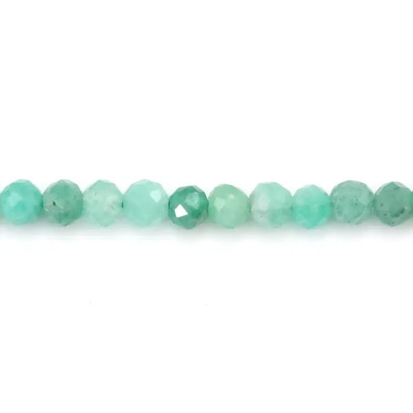 Esmeralda, forma redonda facetada, 3mm x 10pcs