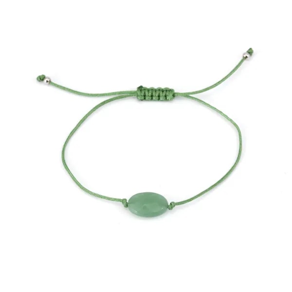 Bracciale Avventurina ovale 10x14mm - Cordino regolabile x 1pz