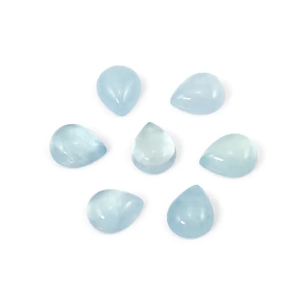 Cabochão Água Marinha gota 8x10mm x 1pc