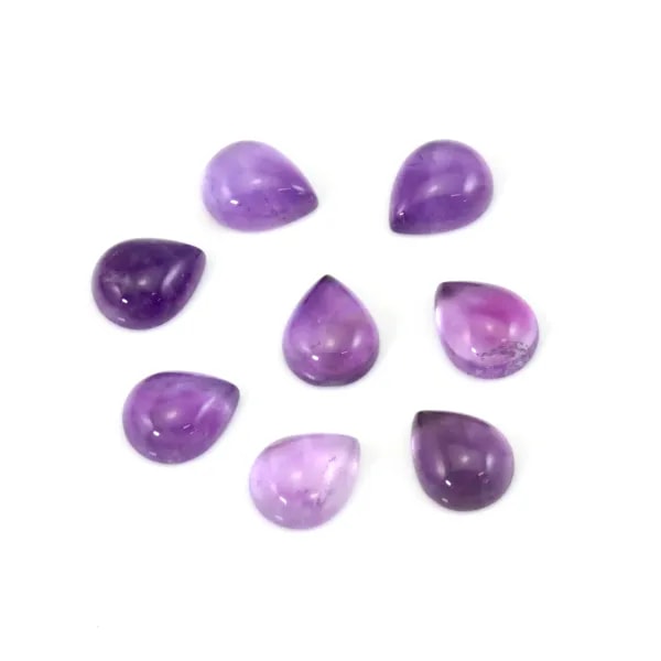 Cabochão Ametista gota 8x10mm x 1pc