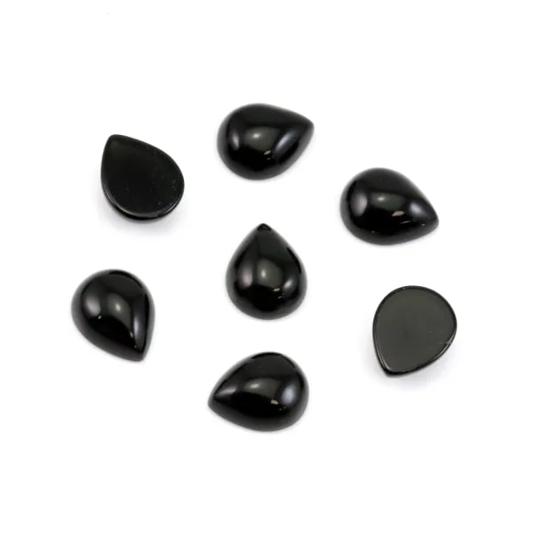 Tropfen Obsidian Cabochon 8x10mm x 1Stk