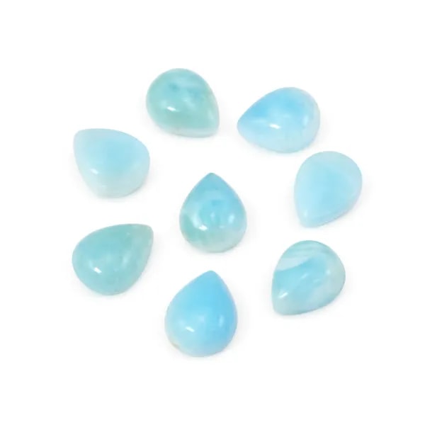Cabochão Larimar gota 8x10mm x 1pc