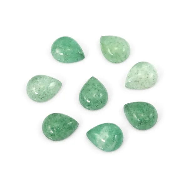 Cabujón de Cuarzo Aventurina (Fresa verde) gota 8x10mm x 1pc