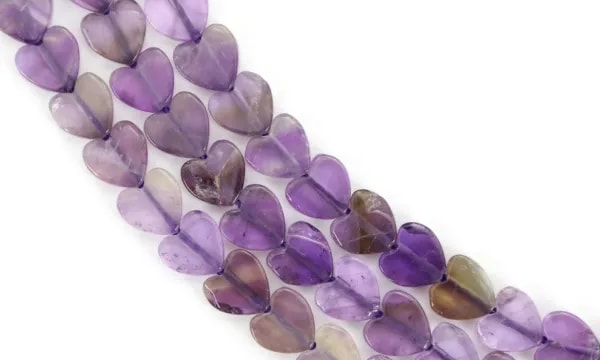 Amethyst heart 6mm x 39cm