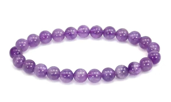 Amethyst round bead bracelet 8mm - Elastic x 1pc