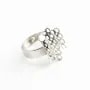 Bague réglable 14 anneaux argenté x 1pc